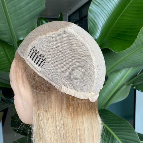 Youzi Customized Unprocessed Virgin Russian Human Hair Top Silk Base Hand-tied Full Lace Wig